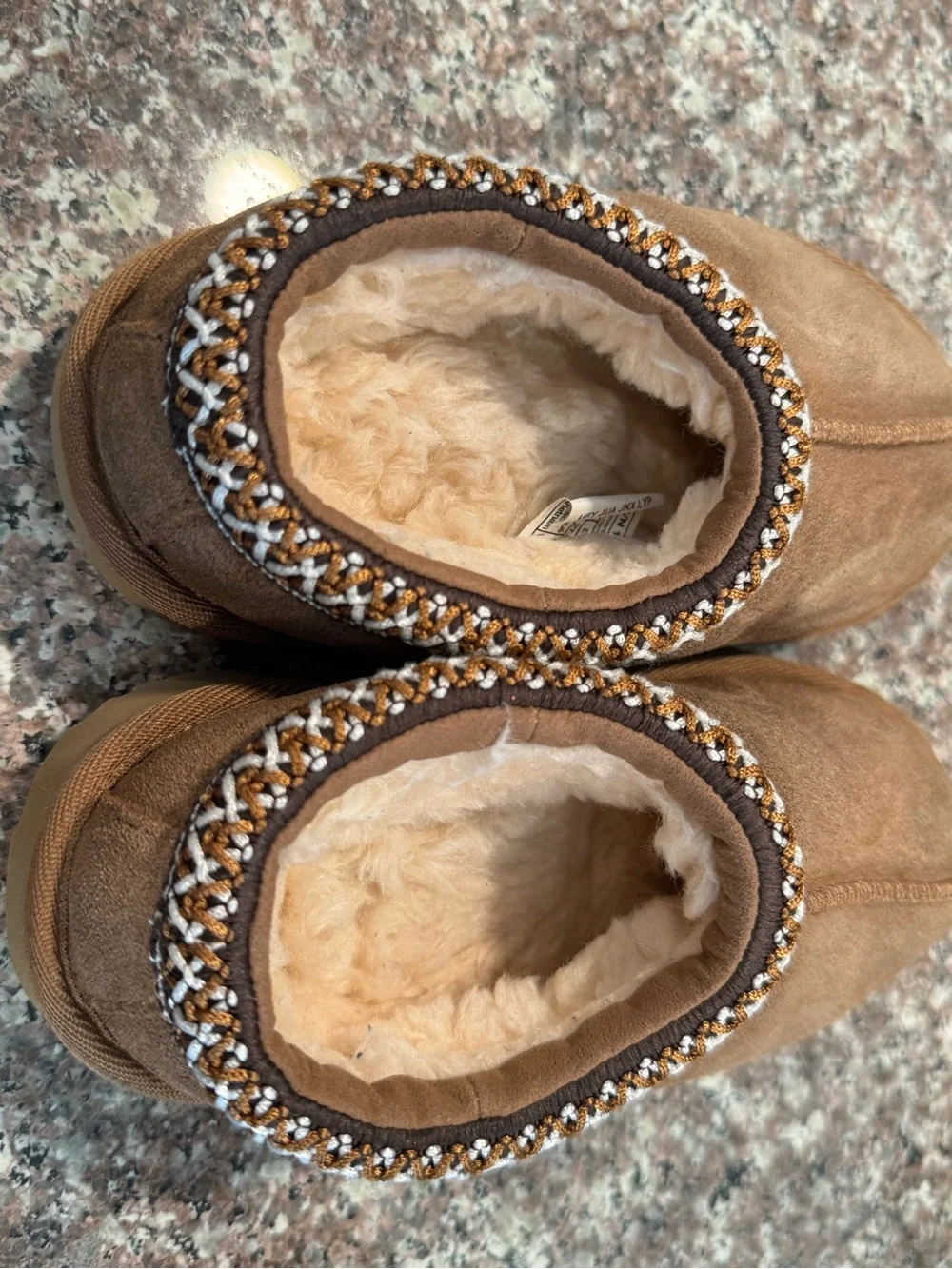 UGG Toddler Chestnut Suede Slip-On Fleece Lined Slippers